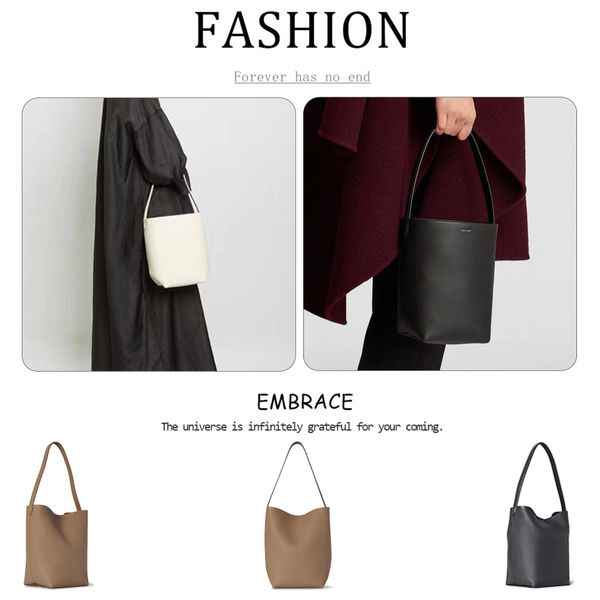 Moda para mujer 3 Tamaño The Row Park Tote Bag Luxurys Designer Crossbody Bolsas de cubo para hombre Grandes Bolsos de cuero genuino Bolsos blancos Monedero Hombro Pochette Embrague Bolsa