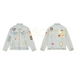 Dames mode badge denim jas ontwerper dames button jeans jassen high street bovenkleding jassen maat s-xl