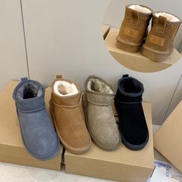 Botas de moda para mujer Invierno Suave Cómodo Mini botas de nieve Mantener caliente Suela gruesa Zapatos de diseño esponjosos de alta calidad con caja
