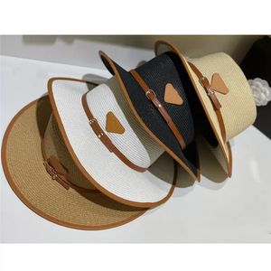 Dames modeontwerper bucket hoeden casquette sombes strothat luxe brede riem strandstro -hoed voor dames motorkap vakantiekaps sunhat sunhat