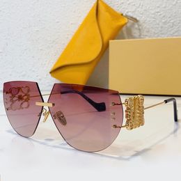 Dames mode frameloze licht gekleurde decoratieve spiegels voor heren hoge kwaliteit buiten UV400 resistent zonnebrillen met originele verpakkingsdoos LW40049U