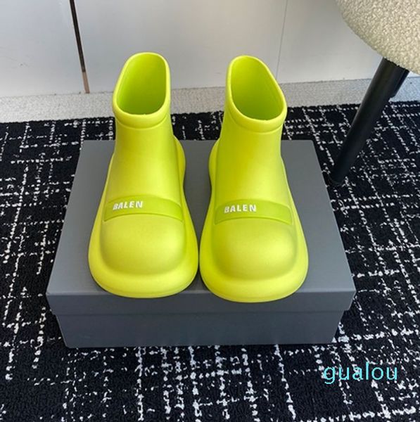 Botas de lluvia antideslizantes a la moda para mujer, zapatos de agua para adultos, botas impermeables, cubrezapatos largos