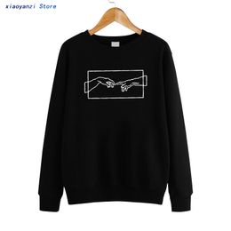 Print de mode pour femmes 2019 Sweatshirts Nouveaux vêtements Tumblr Paulages blancs noirs Femmes Asthésiques Art Hoodies graphiques Harajuku