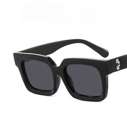Dames mode vierkant frame zonnebrillen straat goedkope zonnebril heren hiphop casual zonnebril