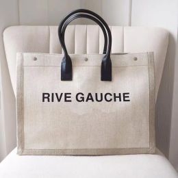 Женская мода Rive Gauche, дорожная сумка, пляжная сумка, роскошная дизайнерская сумка для выходных, большая льняная сумка-клатч, мужская сумка, летние сумки через плечо для спортзала, слинги из холста