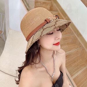 Dames mode stro motorkap gebreide emmer hoed ontwerper brede rand hoeden voor vrouwen casual zomer zonbescherming Ophidia cap klassiek reiscasquette outdoor -6