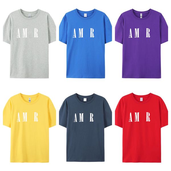 Tops Fashion Tshirt Designer Vêtements Femmes luxueuses et vêtements de sport pour femmes AMIRACLE CHEPTES COTTON LETTRE RELALAGE PURPLE JAUNE ROUGE GRY SILLE S L M XL J