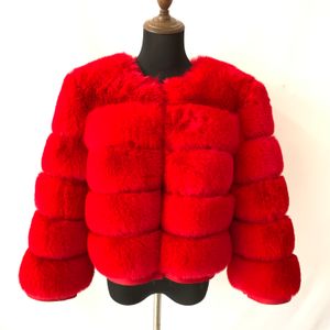 Womens Faux Bontjas Herfst Winter Hoge Kwaliteit Pluizige 5XL Shaggy Fox Fur 7XL