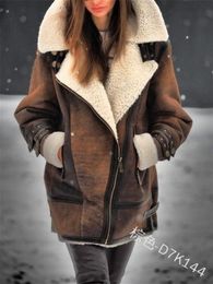 Femmes fausse fourrure veste manteau survêtement chemise automne hiver femmes hauts veste mode solide marque casual manteaux femmes vêtements klw6003