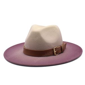 Womens Fedora Hat Wool Khaki Jazz Hats Women Men Casual Large Brim Vintage Autumn Winter Classic Felt Hat