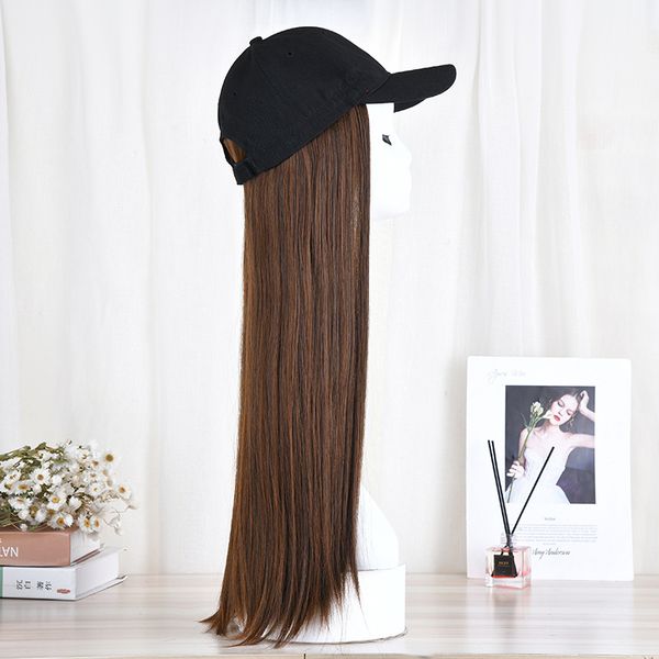 trenzas de ganchillo Sombrero de béisbol femenino para mujer Europeo y americano para mujer Simation Cabello Fibra química Peluca de seda de alta temperatura Arnés jlllDd