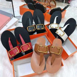 Dames slippers hardware decoratieve visgraatontwerper slippers 2024 mode sandalen zomer platte schoenen