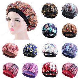 Dames Floral Slaap Cap Afrikaanse Print Stof Haar Bonnet Satijn Gevoerde Slaap Cap Night Slaap Hat Dames Kinderen Tulband