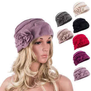 Élégants chapeaux pour dames de style 1920 BERET HIVER BERET POUR FEMMES BUTHET CLOCHE CAP 100% BOILES CHAUTS CHAUDS A376