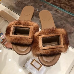 Sandales moelleuses pour femmes Sandale de créateur Chaussures de luxe Pantoufle fuzzy tazz Baguette Slide mode femme homme maison laine Pantoufles de haute qualité intérieur Signature diapositives