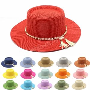 Femme pliable paille paille de paille Fedora Sun Beach chapeau largeur paille de paille de paille