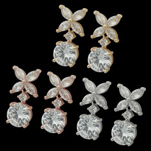 Dames vier blad bloem oorbellen studs designer sieraden grote en kleine boorstuds goud zilverachtig rosé goud volledig merk als bruiloft c276d