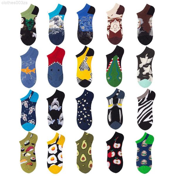 Chaussettes amusantes pour femmes et hommes, unisexe, nouveauté, chaussettes amusantes à la cheville pour filles, vente en gros, coton décontracté, JMQU