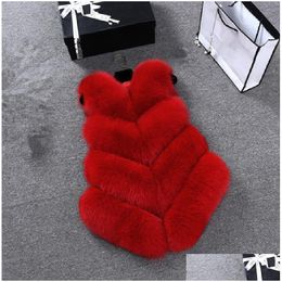 Fur furse féminin 2022 Femmes d'automne d'hiver Gift V-Cory épais Corps Warmer Femelle Sans manchettes 1 Drop Livraison Vêtements