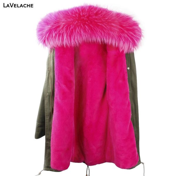 Femmes Fourrure Fausse Marque Femme Veste D'hiver Longue Doublure Amovible Armée Vert Noir Parkas Grand Manteau À Capuchon De Raton Laveur Véritable Fashion Girl 231113