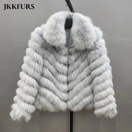 Dames bont faux casaco de pele winter dikke warme echte vos jas open voorkant wol omkeerbare jas bubble natuurlijke s4829 231122