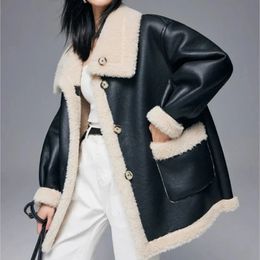 Femmes fourrure fausse double face porter veste en laine pour les femmes automne hiver 100% réel manteau mouton naturel en vrac chaud luxe Streetcoat 231113