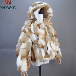 Damesbont Faux Fashion Natuurlijke jas Mouw Echte wasbeer Winter Dames Hoge kwaliteit Zilver Fed 230904