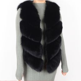 Femmes fourrure fausse femme gilet de fourrure naturelle 100% réel manteau chaud femme mode style manteaux veste et 230904