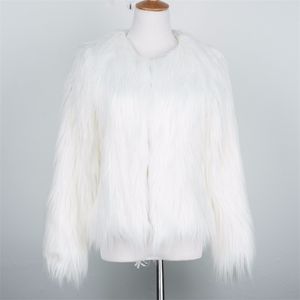 Abrigo de piel sintética para mujer, abrigo de piel sintética para invierno y otoño, chaqueta de felpa suelta colorida 220922