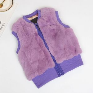 Femmes Fourrure Faux FURSHEHE Vente Enfants Adulte Épais Chaud Réel Rex Lapin Gilet Automne Hiver Sans Manches Gilets Mode Gilet 230822