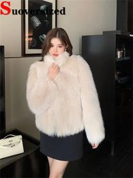 Damesbont Faux Koreaanse Winter Vosjassen Dikker Warme Luxe Chaquetas Mode Losse Zachte Harige Jas Vintage Elegante Korte Pele Casaco 231202