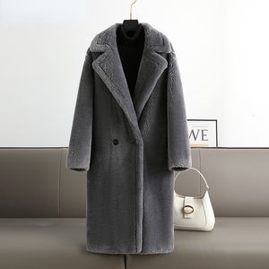 Veste d'hiver en fausse fourrure pour femmes 100% laine de mouton en peau de mouton vêtements de luxe chauds pour 221122