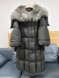 Dames bont faux echte jas winterjas vrouwen grote natuurlijke kraag