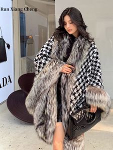 Manteau froid d'hiver en fausse fourrure pour femme, élégant, épais, de luxe, de styliste, veste en peluche, Cape châle, 230904