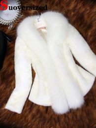 Damesbont Faux Winter Dikker Warme jassen Imitatie Nertsen Harige Jas Elegante Slanke Pluche Jaqueta Mode Dames Korte Chaquetas 231202