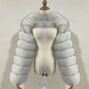 Femmes fourrure fausse hiver vêtements chauds rose blanc noir manteau de renard et veste à manches longues moelleux haut court dames élégant vêtements d'extérieur 231031