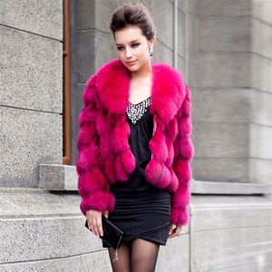 Dames bont faux winter warme jas 100�hte echte jassen met kraag dame luxe korte bovenkleding casual 220930