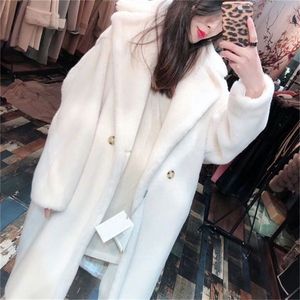 Femmes fourrure fausse hiver femmes manteaux élégants de luxe Long manteau lâche pardessus épais décontracté chaud femme 3 220930