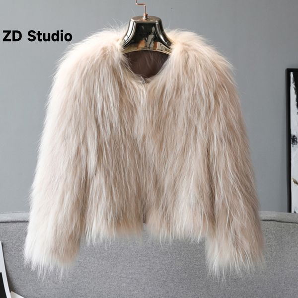 Femmes fourrure fausse ZD Studio automne et hiver Imitation manteau femme léger luxe court raton laveur mode 230925