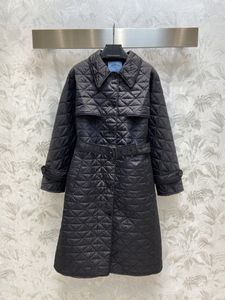 dames G jassen FF TB winter cd Dames Rhombic Jassen katoen driehoek revers trenchcoat uitloper kleding lange stijl Hip Hop SML L9XZ #