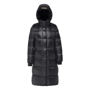Veste Parka en duvet d'oie pour femme manteau Long d'hiver vestes noires avec capuche épaississant chaud