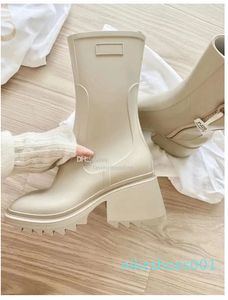 Bottes mi-pluie pour femmes à talons hauts automne hiver chevalier neige extérieur Betty