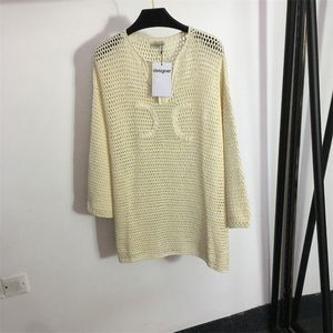 Dames Hallow Out Breis Long Sweaters Fashion Sheer Sexy Jumper Hie