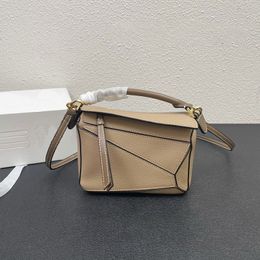 Damenhandtaschen, Modedesigner-Tasche, Leder-Puzzle-Umhängetasche, Umhängetaschen, Clutch-Taschen, luxuriöse Ladygeo-Make-up-Tasche, geometrische quadratische Patchwork-Einkaufstasche, Geldbörse