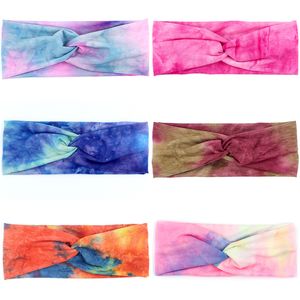 Womens Hoofdbanden Headwraps Tie Dye Turban Hairbands Mode Haaraccessoires Running Hoofdband Sport Haarband 6 Stijlen Ka7987 1918 Y2