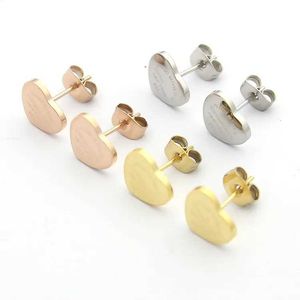 Dames hartvormige oorbellen hengsten ontwerper sieraden eenvoud kleur goud / zilver / rose volledig merk als bruiloft kerstcadeau 89MF