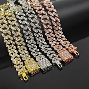 Hip-hop féminin Dominering Flip 12 mm Full Set Diamond Ancient Small Chain Collier