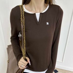 Sweat à capuche pour femmes pull de créateur de mode faux deux pièces en coton pur lettre de broderie motif à fond de couche à manches longues à manches longues