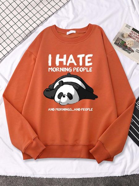 Sudadera con capucha para mujer Panda perezosa Odio a las personas de la mañana ropa de moda