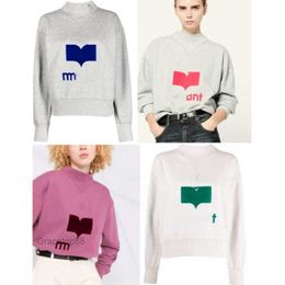 Sudaderas con capucha para mujer Sudaderas 23ss Isabel Marant Diseñador Sudadera con capucha Estilo clásico Tendencia Moda Impreso Alto Cuello Mujeres Algodón Casual Versátil Pull Ctpw